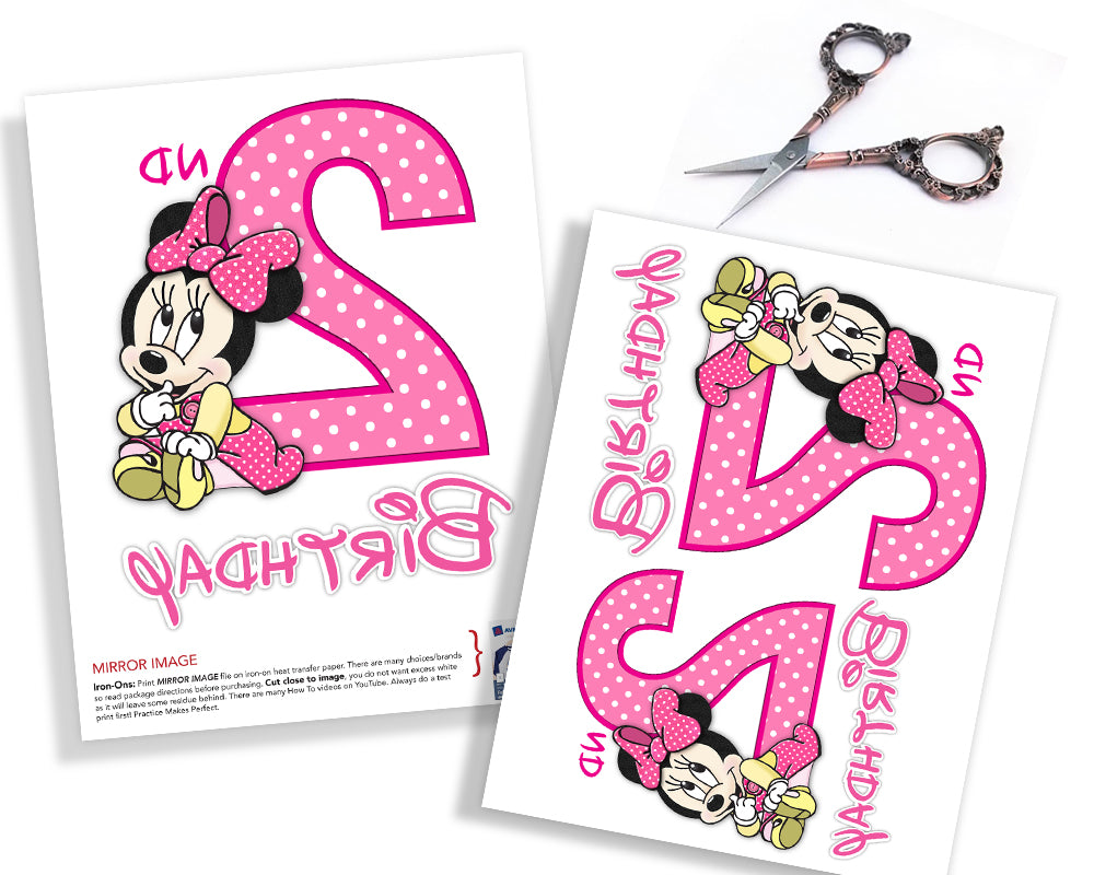 Minnie Mouse My Second Birthday Iron On Printable Decal