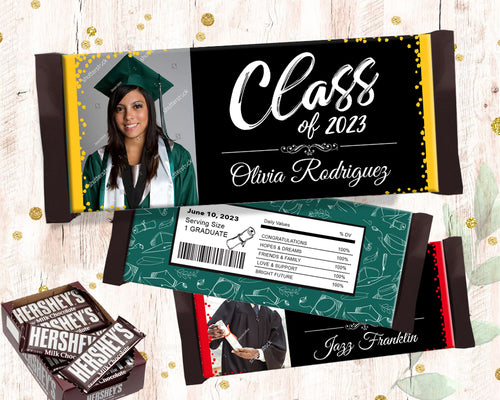 Graduation Candy Bar Wrappers - Graduation Photo Candy Wrapper - Congratulations Party Favors - Printable Class of Label - Personalized