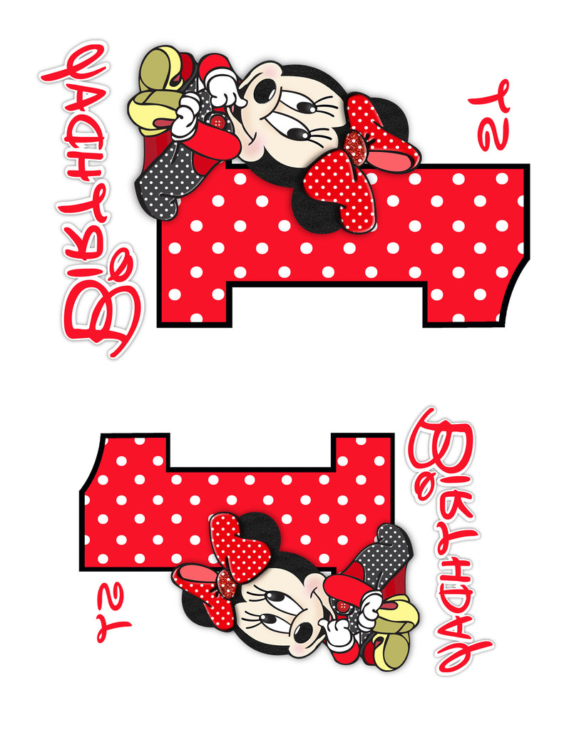 Red Minnie Mouse First Birthday Iron On Printable Decal - Mouse Ears Iron  On – CraftyKizzy