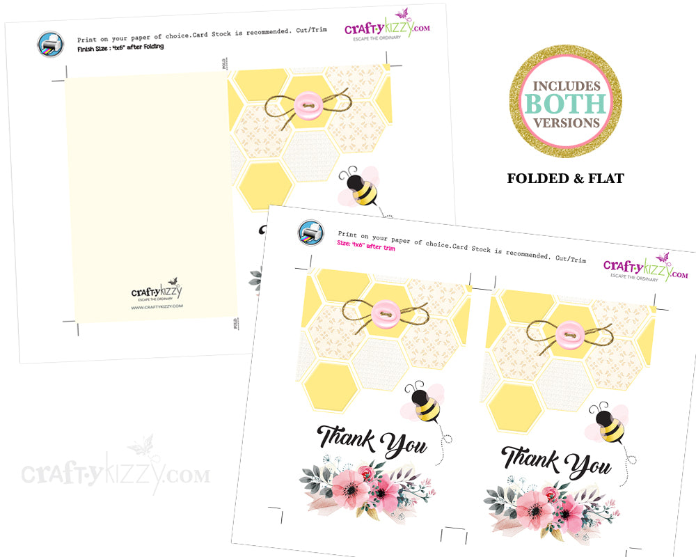 pink-bumble-bee-thank-you-cards-diy-baby-shower-thank-you-cards-craftykizzy for Free Printable Bumble Bee Thank You Cards Pink Bumble Bee Thank You Cards - DIY Baby Shower Thank You Cards – CraftyKizzy for Free Printable Bumble Bee Thank You Cards