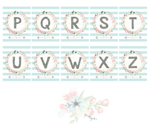 Nursery Monogram Art Print - Baby Girl Initial Monogram - Letter Wall Art Decor - Printable Nursery Art - Floral Letters - CraftyKizzy