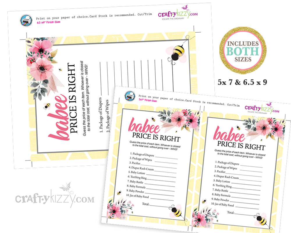 Bumble Bee Baby Shower Price Is Right Game - Baby Shower Games – CraftyKizzy bumble-bee-baby-shower-price-is-right-game-baby-shower-games-craftykizzy