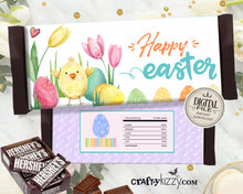 Happy Easter Candy Bar Wrapper - Teacher Easter Chocolate Favor - Easter Bunny Gift Basket Favor - Teacher Gift - Hershey Bar - INSTANT DOWNLOAD