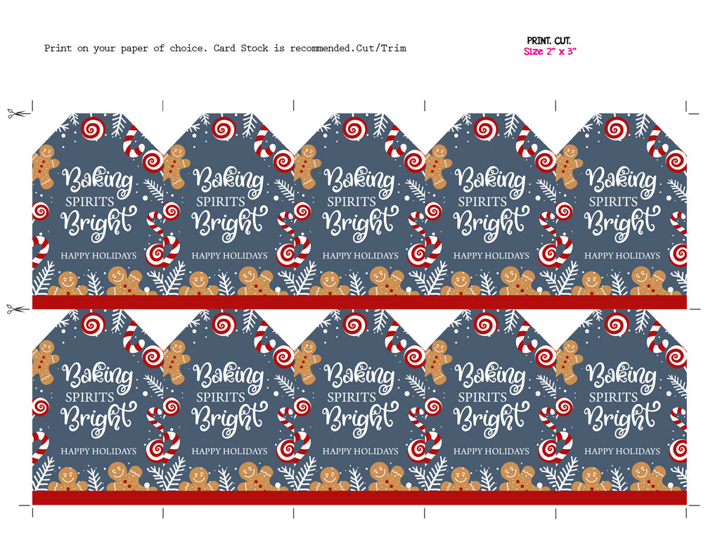 Baking Spirits Bright Tag - Christmas Baking Tags - Holiday Treat Tags – CraftyKizzy for Baking Spirits Bright Free Printable