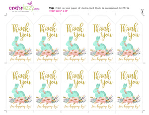 Bunny Thank You Favor Tags - Floral Easter Bunny Tags - Watercolor Thank You Tags - INSTANT DOWNLOAD - CraftyKizzy