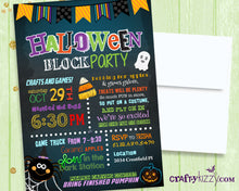Children's Halloween Block Party Invitation - Halloween Neighborhood Party Invitations - Costume Party Flyer - Street Party Invite