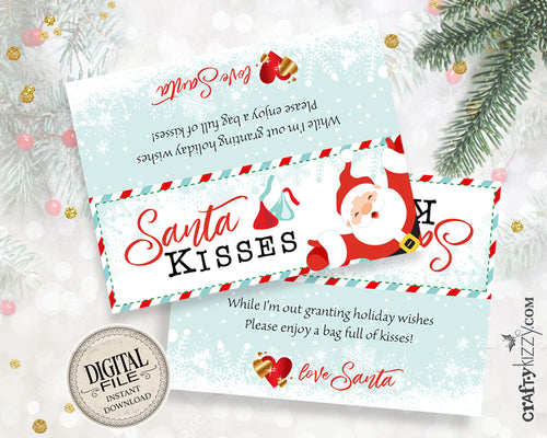 Santa Holiday Goodie Bag Toppers