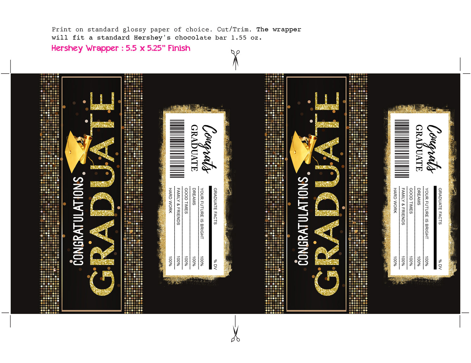 Graduation Chocolate Bar Wrapper - Congratulations Graduate – CraftyKizzy
