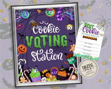 Halloween Cookie Contest Voting Station Sign and Matching Ballot Cards - 4 Category Voting Card - INSTANT DOWNLOAD
