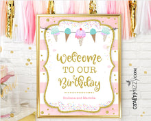 Ice Cream Party Welcome Sign