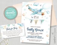 Aviation Baby Shower Invitation and Book Card