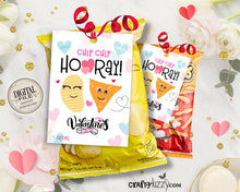 Valentines Day Chip Chip Hooray Tags - Valentine's Day Printable Treat Tag Kids Classroom Valentines Day Card - INSTANT DOWNLOAD