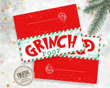 Grinch Poop TreaBag Topper, Christmas Loot Bag Topper, Grinch Cookie Label, Printable Grinch Topper INSTANT DOWNLOAD