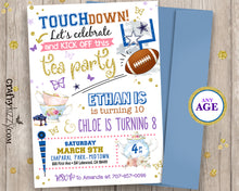Joint football birthday invitation