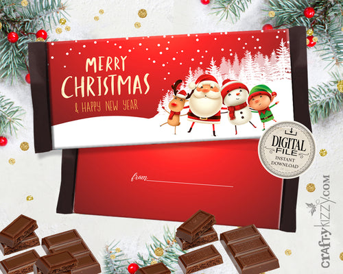 Merry Christmas Candy Bar Wrapper