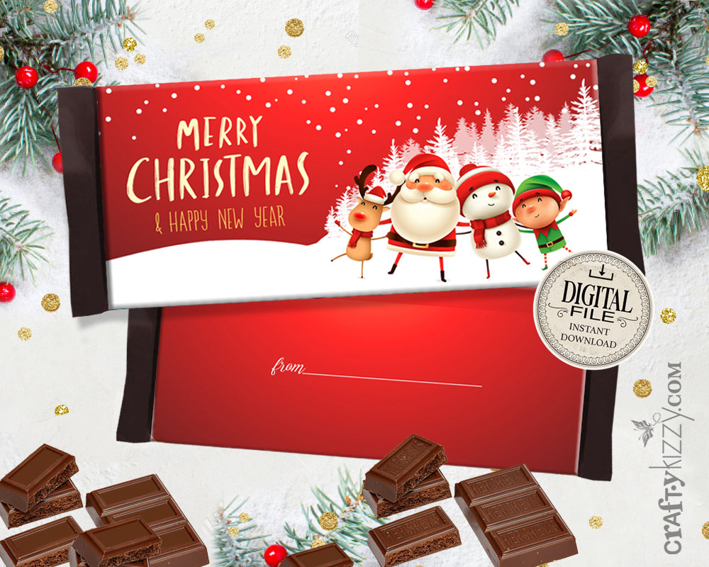 Merry Christmas Candy Bar Wrapper