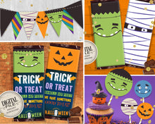 Halloween Popcorn Wrapper - Trick or Treat Label - Trunk Or Treat Favors - Thanks for Poppin By - INSTANT DOWNLOAD