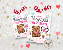 Teddy Bear Valentines Day Cookie Tags Valentine's Day Printable Treat Tag Kids Classroom Valentines Day Card - INSTANT DOWNLOAD