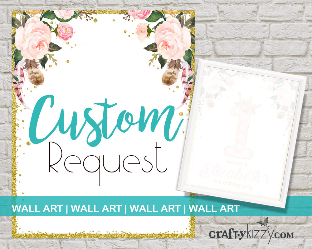 Custom Wall Art Design - Custom Monogram Design - Custom Nursery Room Decor 8x8 8x10 11x17 - CraftyKizzy