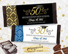 60 Year Class Reunion Candy Wrapper - 60TH High School Reunion Party Favors - Printable Black and Gold Reunion Wrappers - INSTANT DOWNLOAD