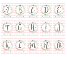 Pink Nursery Monogram Art Print - Baby Girl Monogram - Nursery Wall Art Decor - Custom Nursery Art - Floral Letters - Printable - CraftyKizzy