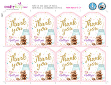 Cookie Decorating Birthday Favor Tags Personalized Cookie Baby Shower Favors - Cookies and Milk Party Tag - Pink and Gold - CraftyKizzy