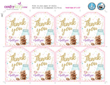 Cookie Thank You Favor Tags - Cookie Decorating Party Favors - Cookies and Milk Birthday Tag - INSTANT DOWNLOAD
