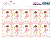 Pink Ballerina Tutu Thank You Tags - Ballet Party Favors - Printable Gold Tag - INSTANT DOWNLOAD - CraftyKizzy