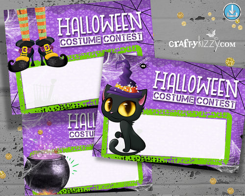 Costume Contest Ballot Tags Halloween Voting Cards - Printable Entry Card - Printable Ballots INSTANT DOWNLOAD - CraftyKizzy