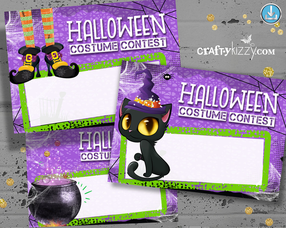Costume Contest Ballot Tags Halloween Voting Cards - Printable Entry Card - Printable Ballots INSTANT DOWNLOAD - CraftyKizzy