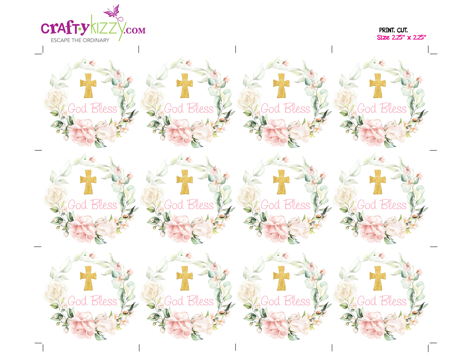 Christian God Bless Favor Tags - Floral Holy Communion party favors – CraftyKizzy christian-god-bless-favor-tags-floral-holy-communion-party-favors-craftykizzy