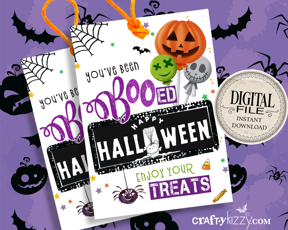 You've Been Booed Halloween Tags - Boo'd Gift Tags - Halloween Treats For Neighbors - Favor Tags - INSTANT DOWNLOAD