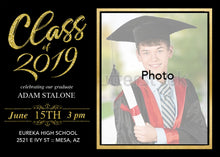 Class of 2019 Graduation Invitation - High School Grad - College Graduation - Black And Gold - Red And Gold - Invitations - CraftyKizzy