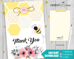 Baby Shower Invitations - Bee Baby Shower Invitation - It's A Girl Baby Shower Bumble Bee - Personalized - CraftyKizzy