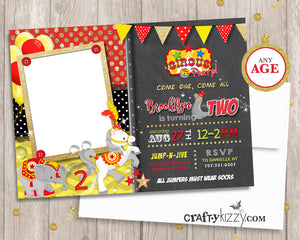 Carnival Second Birthday Invitation - 2ND 1ST Or Any Age Girl Party Invite Printable - Birthday Extravaganza - CraftyKizzy