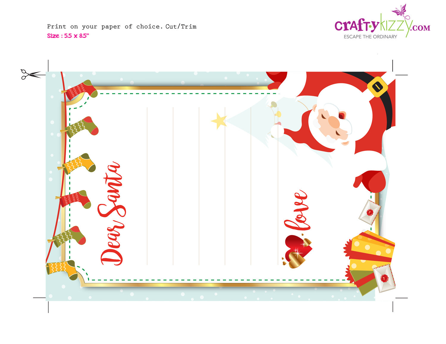 santa letter paper