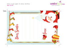 Letter To Santa - Printable Letter To The North Pole - Christmas Wish List -  INSTANT DOWNLOAD