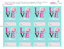 Donut Valentines Day Cards - Love and Donuts Girl Valentine's - Classroom Valentine Printable Cards - INSTANT DOWNLOAD - CraftyKizzy