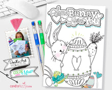 Kids Easter Bunny Coloring Card and Craft Printable Bunny Craft for kids - Colorable Greeting Card - INSTANT DOWNLOAD - CraftyKizzy