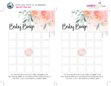 Floral Baby Shower Bingo Cards - Bingo Baby Shower Games - Spring Bingo Game – Peach Roses Bingo Card - INSTANT DOWNLOAD