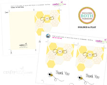 Bumble Bee Thank You Card - Mom To Bee Thank You Cards - Printable - Gender Neutral - INSTANT DOWNLOAD - CraftyKizzy