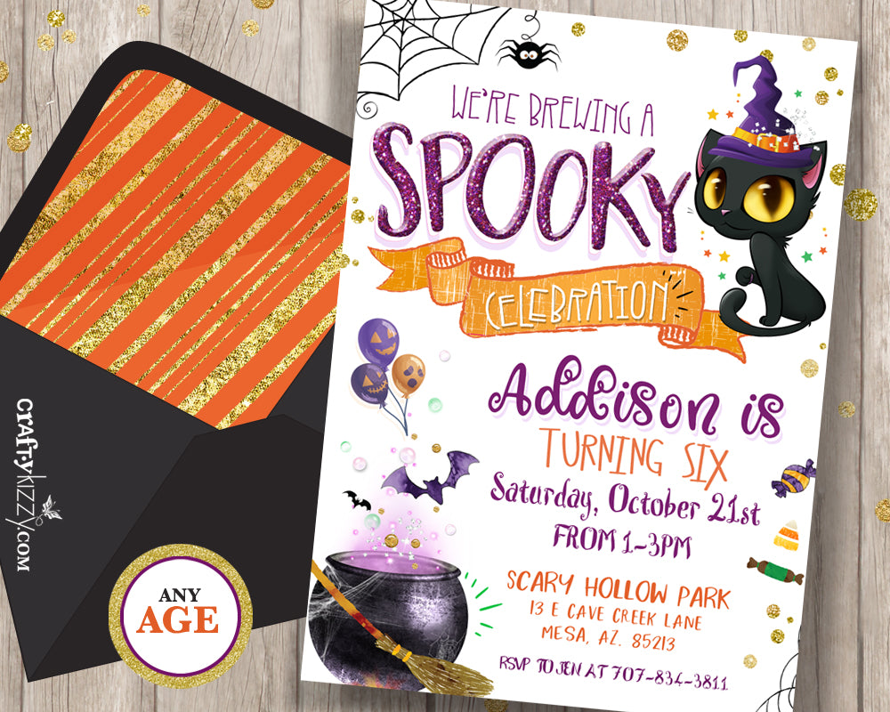 Halloween Birthday Invitation - Kids Halloween Costume Party Invitations - Invites CraftyKizzy Halloween Birthday Invitation - Kids Halloween Costume Party Invitations - Invites CraftyKizzy