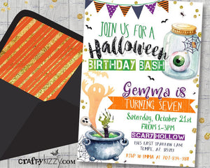 Halloween Birthday Invitations for kids - Spooky Invitation - Halloween Party Invitations