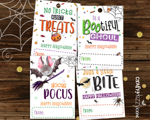 Halloween Party Favor Tags - Printable Gift Tags For Kids - Halloween Treat Bag Labels - DIY INSTANT DOWNLOAD - CraftyKizzy