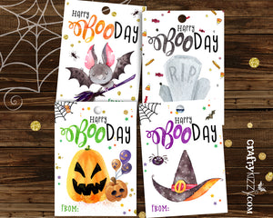 Halloween Birthday Tags - Kids Happy Booday Favor Tags - Printable Halloween Gift Tags - DIY INSTANT DOWNLOAD - CraftyKizzy