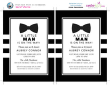 Little Man Baby Shower Invitation - Bow Tie Printable Invitations - It's A Boy - Black And White Baby Shower Invite