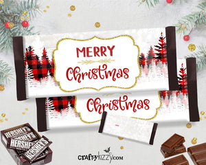 Red Plaid Christmas candy wrapper