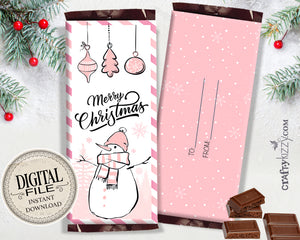 Pink Snowman candy bar wrapper