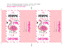 Pink Christmas Chocolate Bar Wrapper - I'm Dreaming of a Pink Christmas Party Favors - Pink Holiday Hershey's Bar Label - INSTANT DOWNLOAD