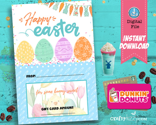Easter Gift Card Holder - Happy Easter Printable Teacher Gift Card - Some Bunny Sweet Gift Card - Coffee Gift Card - INSTANT DOWNLOAD